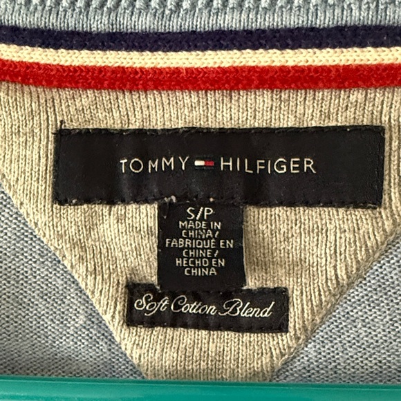 Tommy Hilfiger Sky Blue V-Neck Pullover - Picture 2 of 2